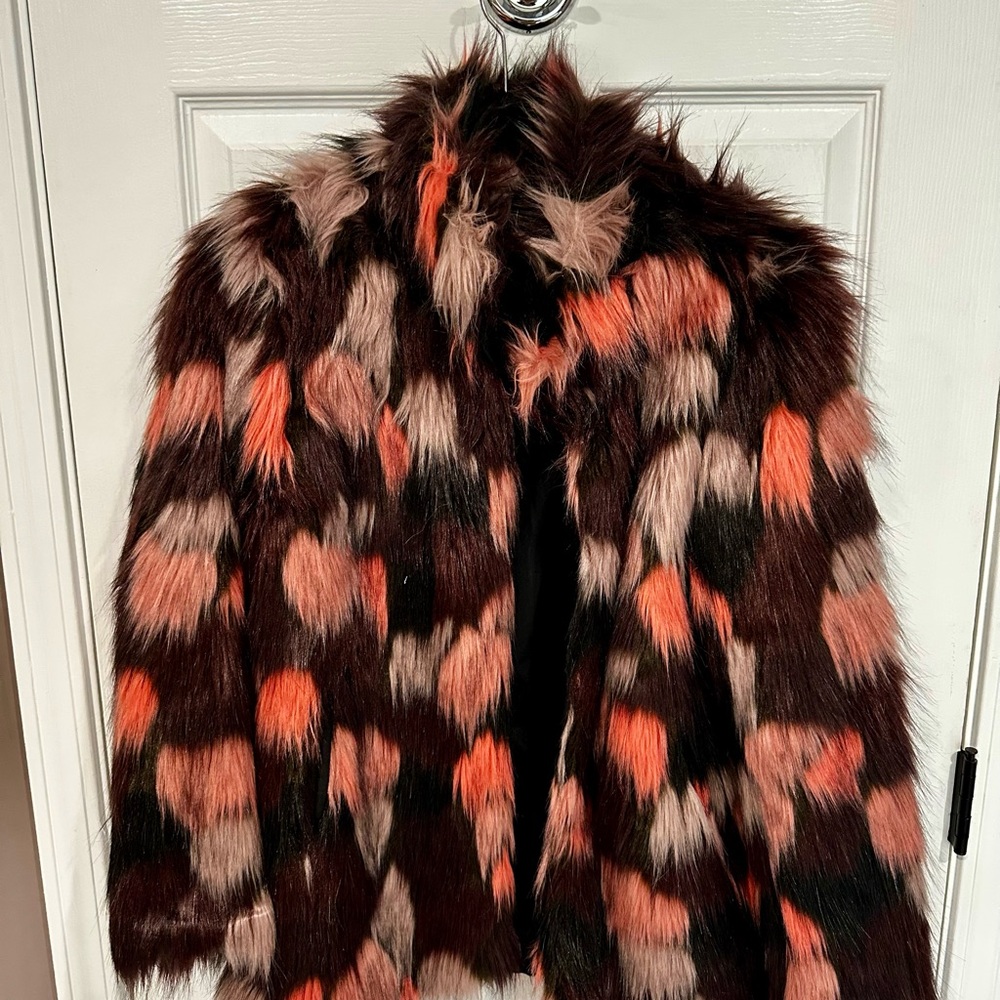 Stylish Multicolor Faux Fur Jacket from France